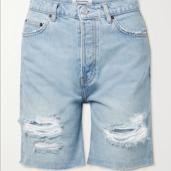 NWT Reformation Max Shorts in Light Denim - Picture 5 of 13
